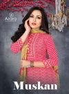 Azara Muskan Designer crape designer print With diamond work Latest  Fancy Festive Wear Dress Material